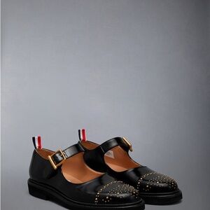 Thom Browne Soft Spazzolato Stud Mary Jane loafers